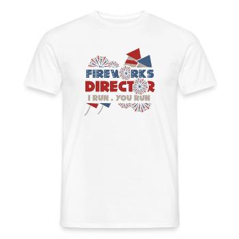 Firework Director – I Run, You Run  - Männer T-Shirt - Weiß - Vorne - AI Model Male 178 dark (178cm)