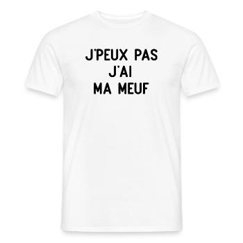 Ich kann nicht, ich habe mein Mädchen - Männer T-Shirt - Weiß - Vorne - AI Model Male 178 dark (178cm)