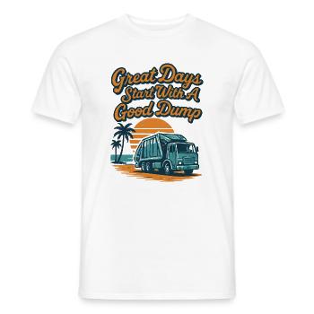 Les belles journées commencent avec un bon camion à ordures - T-shirt homme - blanc - Devant - AI Model Male 178 dark (178cm)