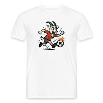 Billy Goat jouant au football - T-shirt homme - blanc - Devant - AI Model Male 178 dark (178cm)