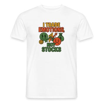 Je négocie des émotions pas des actions, drôle d’investissement - T-shirt homme - blanc - Devant - AI Model Male 178 dark (178cm)