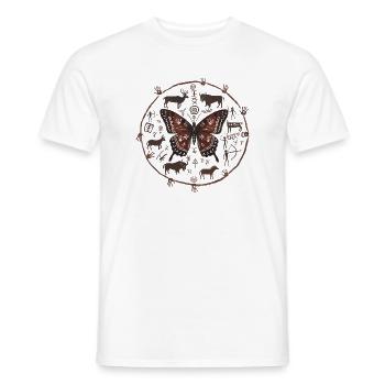 Rune Circle Butterfly - Men's T-Shirt - white - Front - AI Model Male 178 dark (178cm)