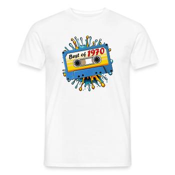 1970 MUSIKKASETTE BEST OF - Männer T-Shirt - Weiß - Vorne - AI Model Male 178 dark (178cm)