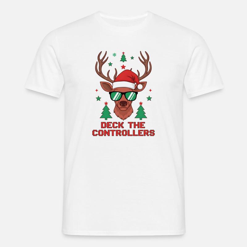 Deck die Controller Rentiere - Männer T-Shirt - Weiß