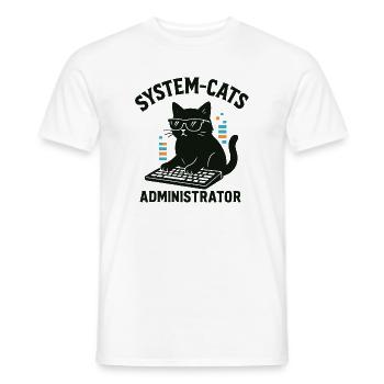 Administrateur System Cats - T-shirt homme - blanc - Devant - AI Model Male 178 dark (178cm)