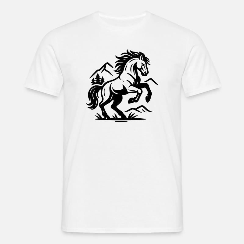 Pferd - Männer T-Shirt - Weiß