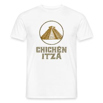 Chichen Itza Temple Vintage - Men's T-Shirt - white - Front - AI Model Male 178 dark (178cm)