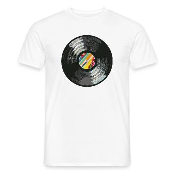 Vinyl_6 - T-shirt homme - blanc - Devant - AI Model Male 178 dark (178cm)