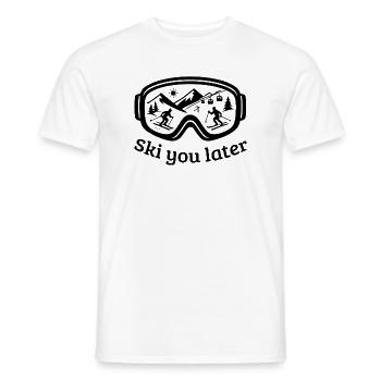 Ski You Later – des lunettes de ski conçues pour les skieurs - T-shirt homme - blanc - Devant - AI Model Male 178 dark (178cm)