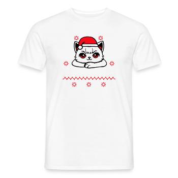 Katze Selbstbewusst Santa's Favorite Weihnachten - Männer T-Shirt - Weiß - Vorne - AI Model Male 178 dark (178cm)