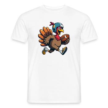 Thanksgiving Football Turkey - Men's T-Shirt - white - Front - AI Model Male 178 dark (178cm)