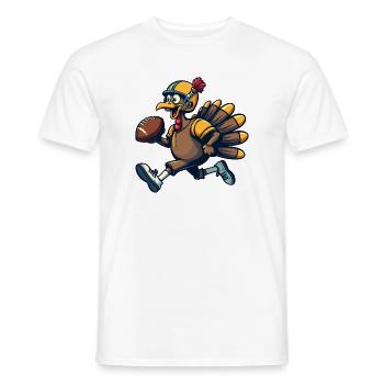 Thanksgiving Football Turkey - Men's T-Shirt - white - Front - AI Model Male 178 dark (178cm)