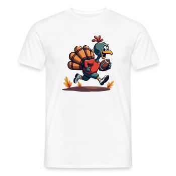 Thanksgiving Football Turkey - Men's T-Shirt - white - Front - AI Model Male 178 dark (178cm)
