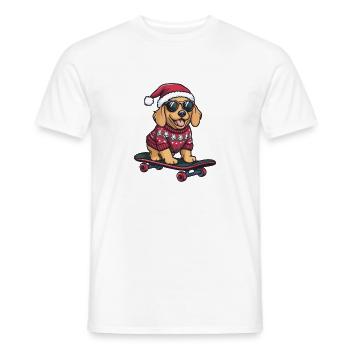 Golden Retriever Chien Noël Drôle Drôle - T-shirt homme - blanc - Devant - AI Model Male 178 dark (178cm)