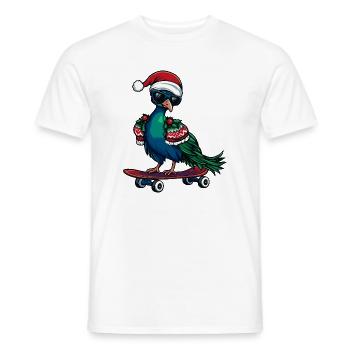 Peacock Bird Christmas Funny - Men's T-Shirt - white - Front - AI Model Male 178 dark (178cm)
