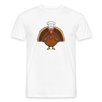 Chef Turquie Dessin animé Thanksgiving - T-shirt homme - blanc - Devant - AI Model Male 178 dark (178cm)