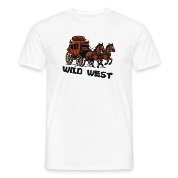 Carrosse western sauvage - T-shirt homme - blanc - Devant - AI Model Male 178 dark (178cm)