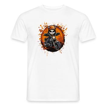 Des motards squelettes dans la frénésie d’Halloween - T-shirt homme - blanc - Devant - AI Model Male 178 dark (178cm)