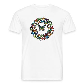 Rainbow Butterfly Circle - Men's T-Shirt - white - Front - AI Model Male 178 dark (178cm)