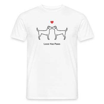 Love Has Paws Minimalist Haustier Liebe Dogs - Männer T-Shirt - Weiß - Vorne - AI Model Male 178 dark (178cm)