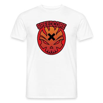 Speedcore Flammenschädel - Männer T-Shirt - Weiß - Vorne - AI Model Male 178 dark (178cm)