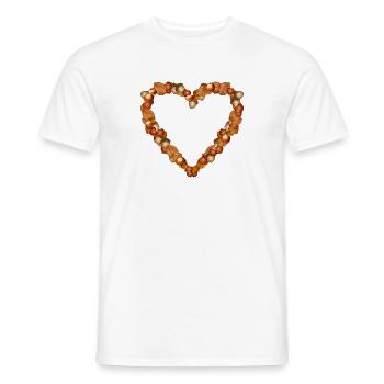 Herz aus Nüssen – Natürliches Herbstmotiv - Männer T-Shirt - Weiß - Vorne - AI Model Male 178 dark (178cm)