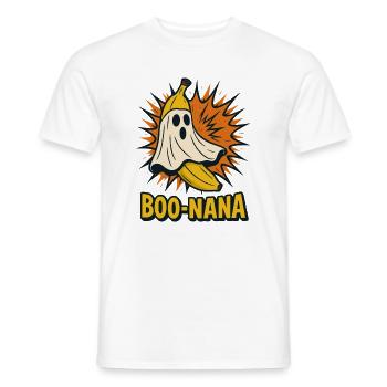 BOO-NANA – Lustiges Halloween Bananen-Geist Motiv - Männer T-Shirt - Weiß - Vorne - AI Model Male 178 dark (178cm)