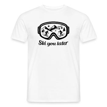 Ski You Later – des lunettes de ski conçues pour les skieurs - T-shirt homme - blanc - Devant - AI Model Male 178 dark (178cm)