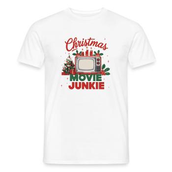 Film de Noël Junkie Nostalgic TV Design - T-shirt homme - blanc - Devant - AI Model Male 178 dark (178cm)