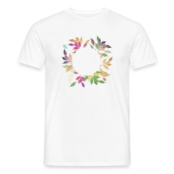 Imaginative leaf frame – delicately shimmering - Men's T-Shirt - white - Front - AI Model Male 178 dark (178cm)