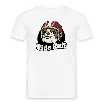 Ride Ruff Bulldog Helm-Design - Männer T-Shirt - Weiß - Vorne - AI Model Male 178 dark (178cm)