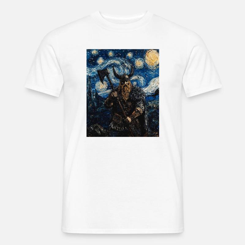 Wikinger Van Gogh Style - Männer T-Shirt - Weiß