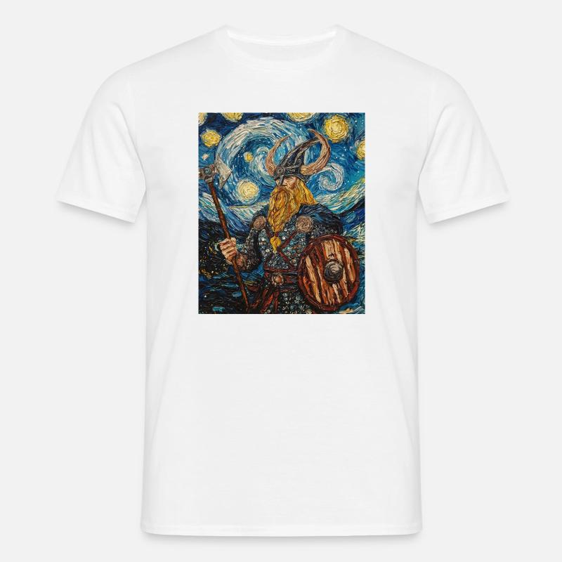 Wikinger Van Gogh Style - Männer T-Shirt - Weiß