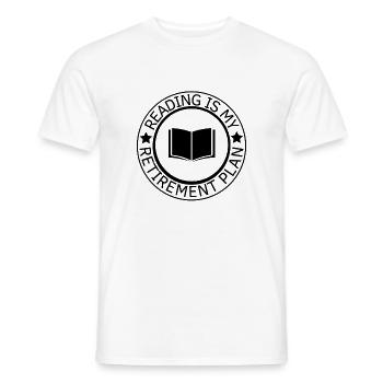 Lesen ist meine Altersvorsorge - Männer T-Shirt - Weiß - Vorne - AI Model Male 178 dark (178cm)