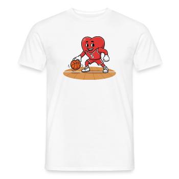 Mascotte de basketteur en maillot rouge - T-shirt homme - blanc - Devant - AI Model Male 178 dark (178cm)
