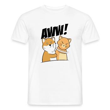 Lustige Katze Slap Meme Katzenliebhaber Katzen Haltung - Männer T-Shirt - Weiß - Vorne - AI Model Male 178 dark (178cm)