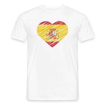 Spain Heart Shirt Flag Love Spain Gift - Men's T-Shirt - white - Front - AI Model Male 178 dark (178cm)