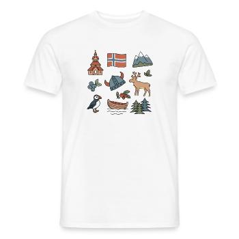 Nature norvégienne et symboles nordiques - T-shirt homme - blanc - Devant - AI Model Male 178 dark (178cm)