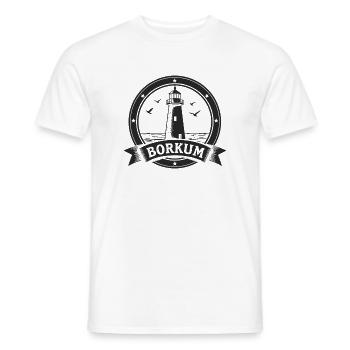 Leuchtturm Borkum Maritimes Emblem - Männer T-Shirt - Weiß - Vorne - AI Model Male 178 dark (178cm)