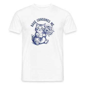 Chat enragé : Félin furieux - T-shirt homme - blanc - Devant - AI Model Male 178 dark (178cm)