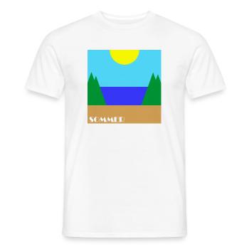 Sommer - Männer T-Shirt - Weiß - Vorne - AI Model Male 178 dark (178cm)