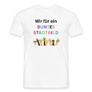 We for a colorful cityscape, diversity, diversity - Men's T-Shirt - white - Front - AI Model Male 178 dark (178cm)