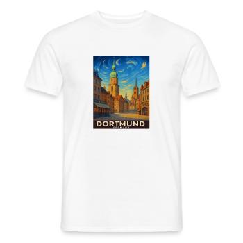 Dortmund Skyline Malerei - Männer T-Shirt - Weiß - Vorne - AI Model Male 178 dark (178cm)