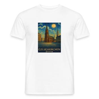 Cathédrale de Gelsenkirchen Ciel étoilé - T-shirt homme - blanc - Devant - AI Model Male 178 dark (178cm)