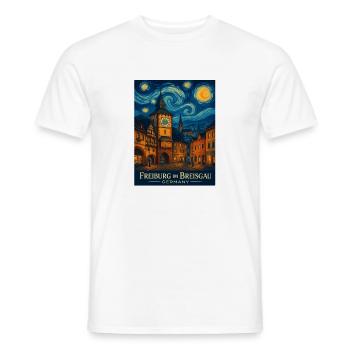 Freiburg Sternennacht Stadtbild - Männer T-Shirt - Weiß - Vorne - AI Model Male 178 dark (178cm)