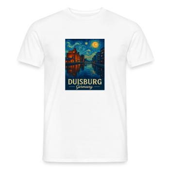 Duisburg Night on the Rhine - Men's T-Shirt - white - Front - AI Model Male 178 dark (178cm)
