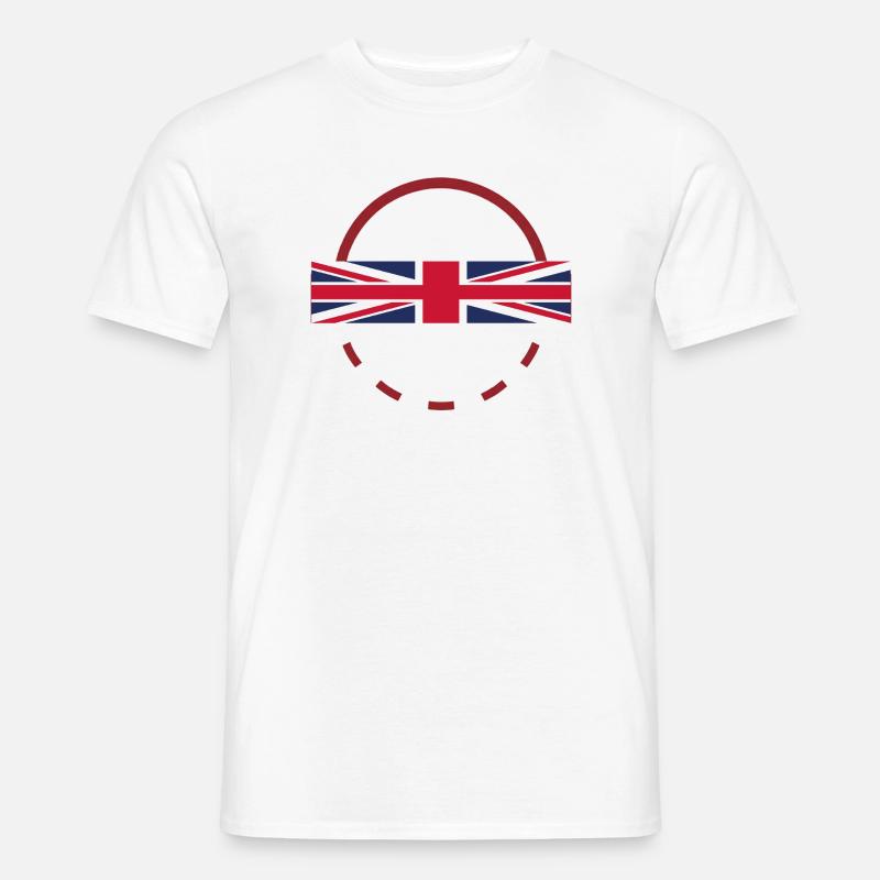 Union Jack Arc Print Abzeichen - Männer T-Shirt - Weiß
