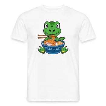 Drôle de nouilles Ramen Vert Dinosaure - T-shirt homme - blanc - Devant - AI Model Male 178 dark (178cm)