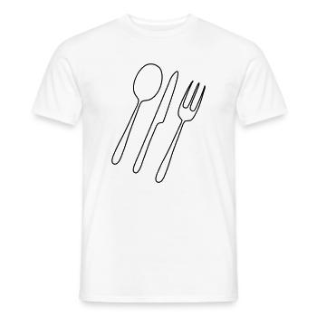 Cutlery Fork Spoon - Men's T-Shirt - white - Front - AI Model Male 178 dark (178cm)