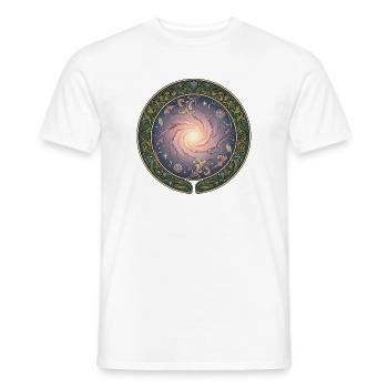 Galactic Rose Galaxy in the Vine Circle - Men's T-Shirt - white - Front - AI Model Male 178 dark (178cm)